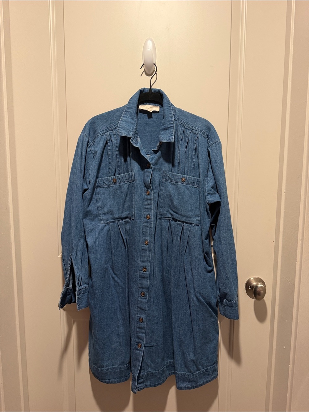 LOFT  Long Sleeve Denim Shirt Dress